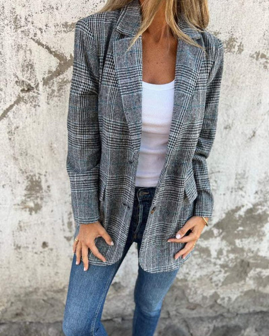 EIRA - Timeless Checkered Blazer for Women