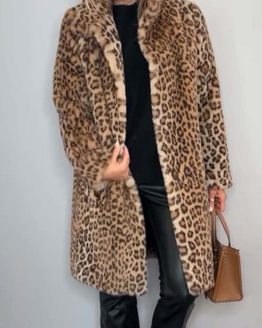 Leia Leopard Print Longline Coat – Bold, Chic & Made to Turn Heads