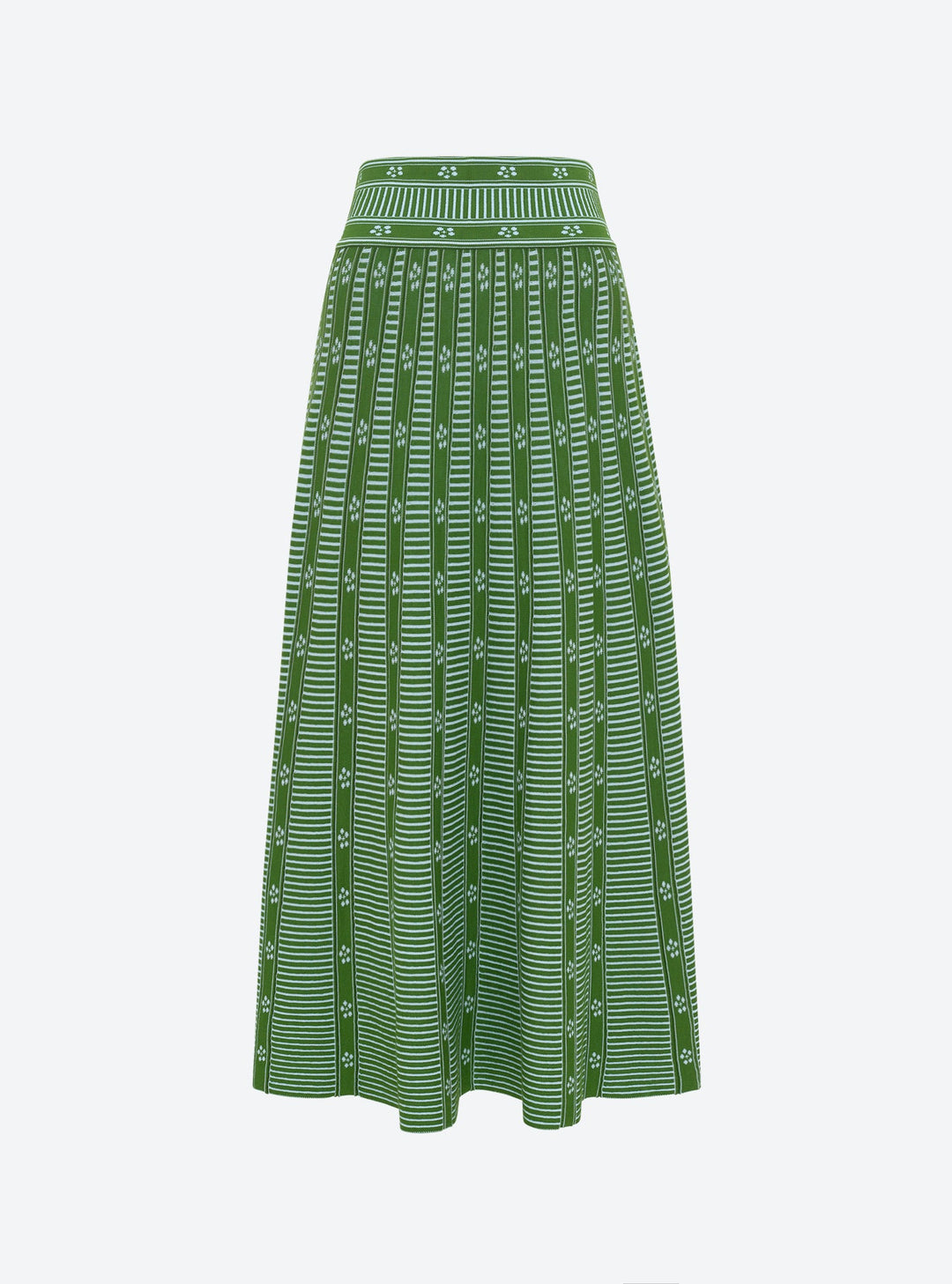 Emerald Bloom Jacquard Skirt – Effortless Elegance, Woven In