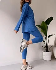 Vivienne Chic Turtleneck Top & Slim Trousers Two-Piece Set