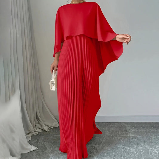 Elegant Asymmetrical Pleated Dress – Refined, Flowy & Unique