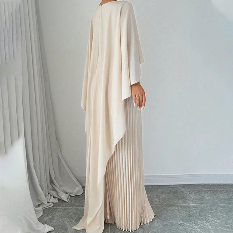 Elegant Asymmetrical Pleated Dress – Refined, Flowy & Unique