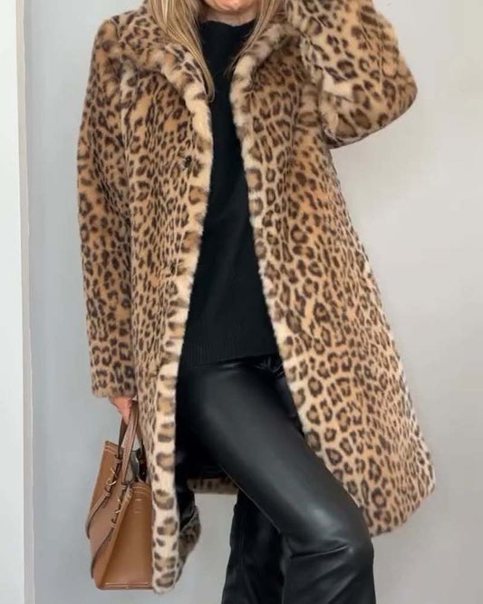 Leia Leopard Print Longline Coat – Bold, Chic & Made to Turn Heads