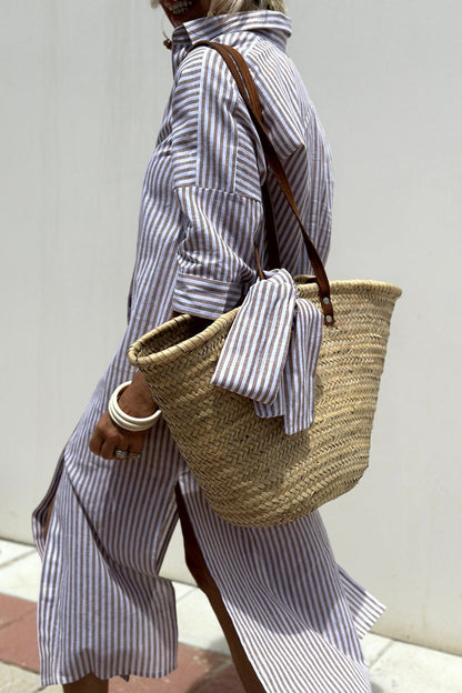 Sophia – Elegant Striped Shirt Dress for Women