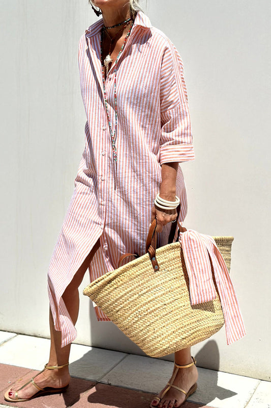 Sophia – Elegant Striped Shirt Dress for Women
