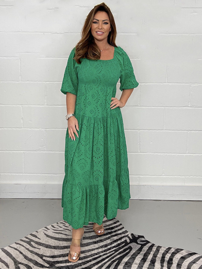 Elina™ - Relaxed Embroidered Dress