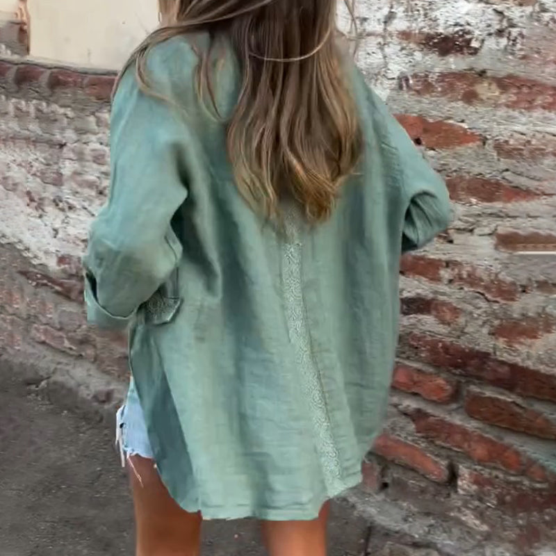 Women’s Cotton-Linen Open Front Blazer – Lightweight Layer for Australian Women