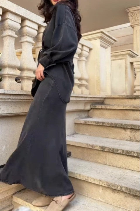 Soleri™ Tie-Waist Shirt & Skirt Set – Effortless Layers for Aussie Days